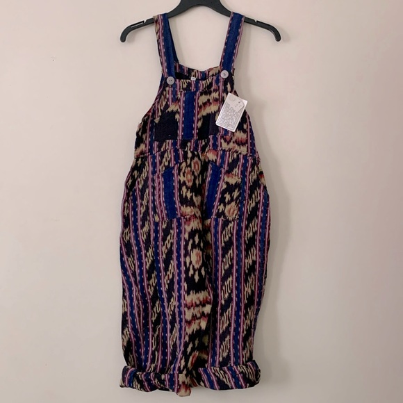 Primadonna Other - Kids Boho Overalls One Size Multi Color 100%Cotton NWT Super Cute Roll Up Leg